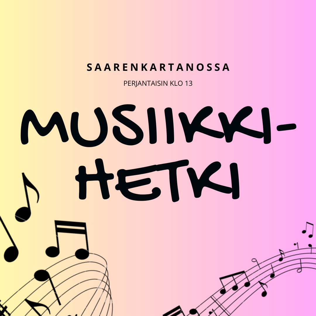 kuva, jossa värillisellä taustalla teksti musiikkihetki