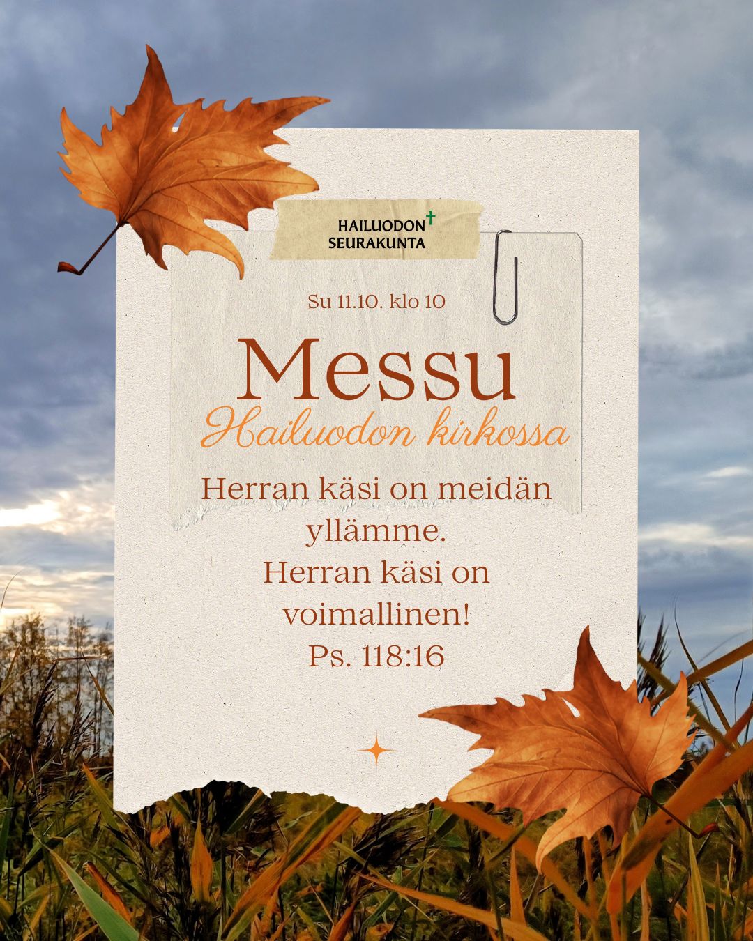 kuvassa syksyinen maisema ja tapahtumatietoja